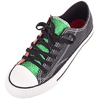 Womens Multi Colour Glitter Low Shank Canvas Sneakers