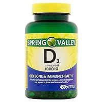 Vitamin D-3 1000 IU, 450 Softgels