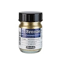 Schmincke - Oil bronze, rich pale gold, 50 ml, 15 802 024, for iridescent metallic effects, on pre-primed surfaces, e.g. wood, metal, plaster