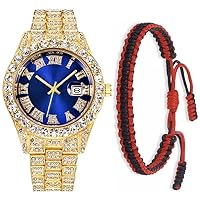 Luxury Men Women Hip Hop Full Diamonds Bracelet Wrist Watch Unisex Crystal Rhinestone Watch Iced Out Watch