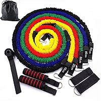 BHUKF 11 Pcs/Set Resistance Bands Training Exercise Workout Equipment Yoga Tubes Pull Rope Rubber Expander Elastic Fitness (Color : Multi-Colored, Size : 100lbs)