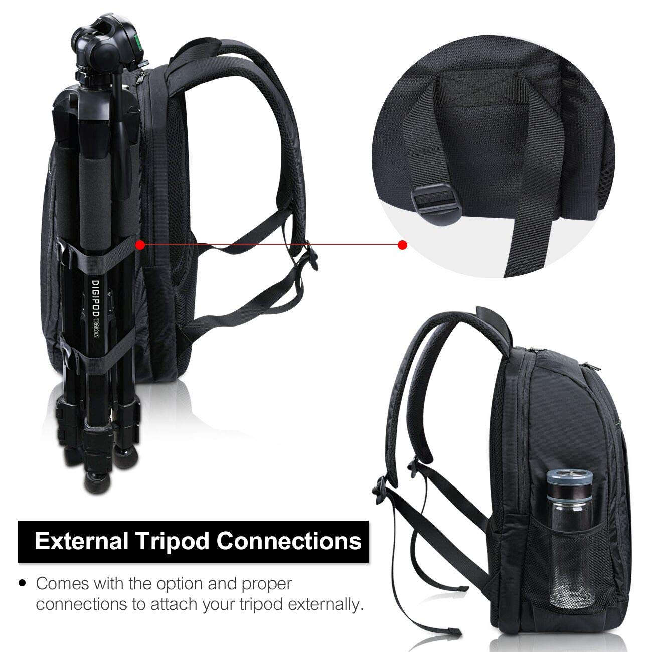 Estarer SLR/DSLR Camera Backpack Waterproof for Nikon Canon Sony Digital Lens GoPro Accessories DJI Mavic Drone 15.6