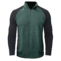 Mens Quarter Zip Pullover Long Sleeve Zipper High Neck Sweatshirt Pullover Color Stand Collar Outdoor