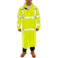 Tingley Icon C24122 Coat With Attached Hood, Large, High Visibility Fluorescent Yellow-Green