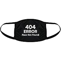 Crazy Dog T-Shirts 404 Error Face Not Found Face Mask Funny Internet Humor Nose And Mouth Covering Funny Masks for Adults Funny Meme Novelty Masks for Adults Black 3 Pack