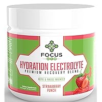 Hydration Electrolyte Powder w/ Key Vitamins in This Premium Hydration Blend Plus Vitamin C & Keto Friendly No Added Sugar, - Made in USA. 45 Servings (Strawberry Punch)