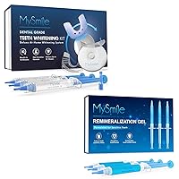MySmile Teeth Whitening Kit with LED Light Remineralization Gel Non-Sensitive Teeth Whitener Teeth Whitening Gel to Remove Stains Desensitizing Gel to Reduce Teeth Sensitivity Strengthen Tooth Enamel