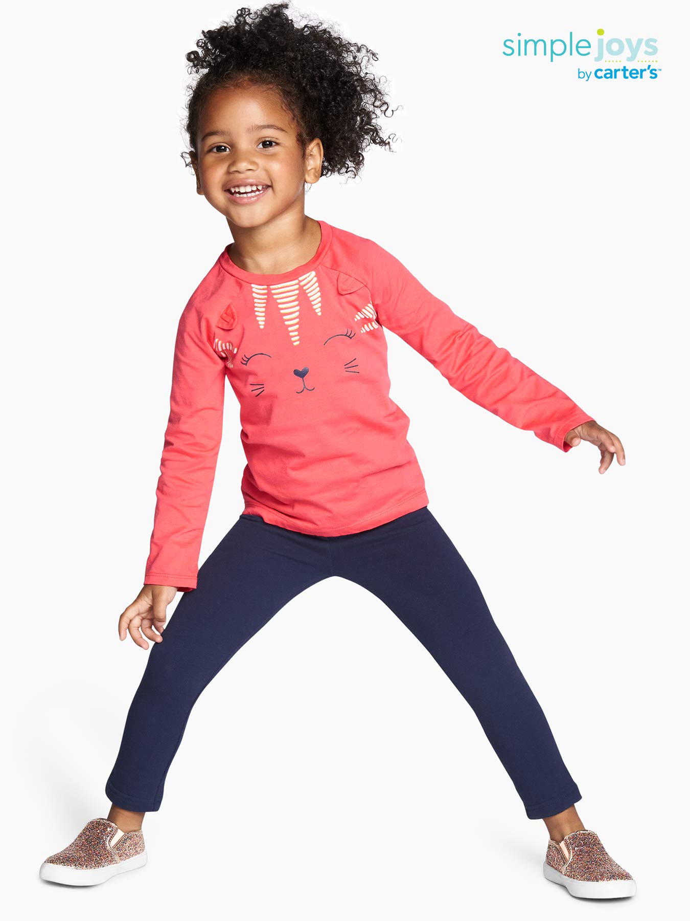 Simple Joys by Carter's Toddler Girls' Lightweight Fleece-Lined Leggings, Pack of 2