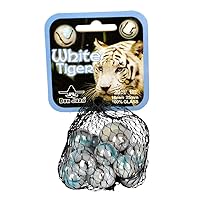 Marble Collection 14149 Glass Marble Tiger, White