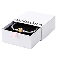 Pandora Moments Heart Clasp Snake Chain Bracelet - Charm Bracelet - Compatible Moments Charms - Comes with Gift Box