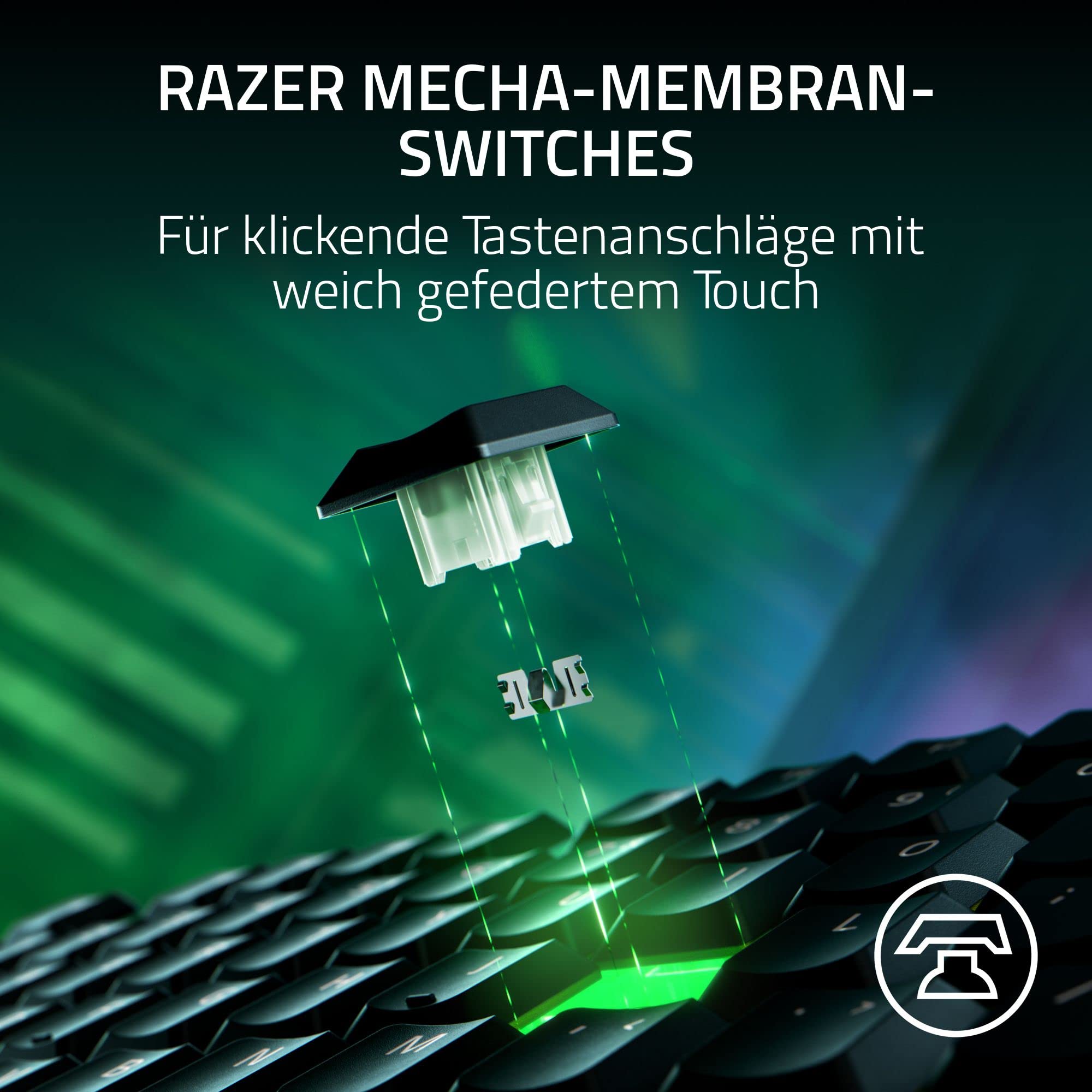 Razer Ornata V3 X - Flache Mecha-Membran-Gaming Tastatur (Lautlose Membran-Switches, Ergonomische Handballenauflage, Tastenkappen Anti-UV-Beschichtun) QWERTZ DE-Layout | Schwarz