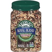 RiceSelect Royal Blend Rice, Blend of Texmati White, Brown, Wild & Red Rice, Gluten-Free, Non-GMO, 21 oz (Pack of 4 Jars)