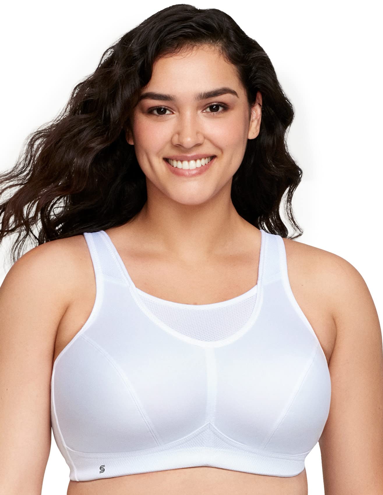 Glamorise Women's Full Figure No Bounce Plus Size Camisole Wirefree Back Close Sports Bra #1066