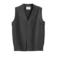 YiZYiF Girl's Boy's Button Down Knit Sweater Vest Soild Cardigan Vest Uniform Knitwear