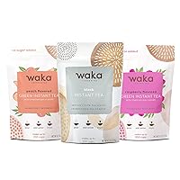 Waka Quality Instant Tea — Unsweetened 3 Bag Tea Combo — 100% Tea Leaves — Black, Peach Flavored, Raspberry Flavored, 4.5 oz Per Bag