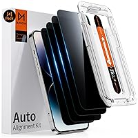 DIMONCOAT 4-Pack Top 9H+ Glass for iPhone 14 Pro Privacy Screen Protector [Invisible Privacy Armor][Auto Alignment Kit][10X Military Shatterproof] Tempered Glass Compatible iPhone 14 Pro 6.1 inch