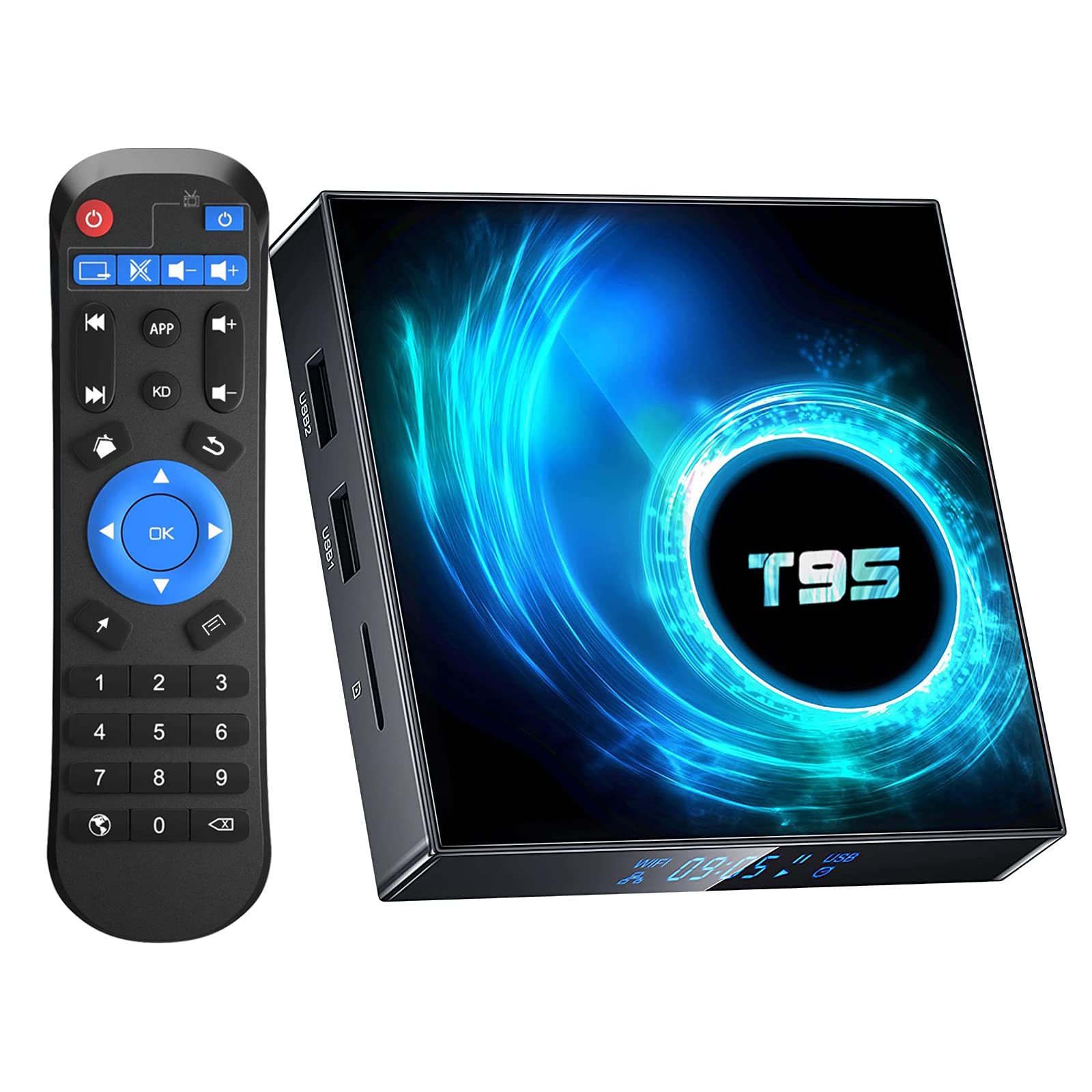 EASYTONE Android TV Box 10.0, T95 Android TV Box 4GB RAM 64GB ROM H616 Quad-Core CPU Smart TV Box Supports 2.4/5G WiFi Ethernet BT4.0 4K 6K Ultra HD Output H.265 Decoding Android Box TV