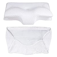 HOMCA Cervical Memory Foam Pillow with Pillowcase (White)