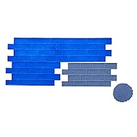 Worn Brick Running Bond Concrete Stamp Set by Walttools | Classic Masonry Paver Pattern, Sturdy Polyurethane Texturing Mats, Decorative Realistic Detail (8 piece)