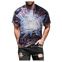 Graphic T Shirts Casual 3D Printed Mock Neck Short Sleeve Shirts Holiday Workout Workout Shirts