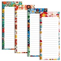 KiDEPOCH Magnet Notepads for Refrigerator, Magnetic To Do List Notepad for Grocery List, Magnetic Memo List Pad for Shopping List, Magnetic Memo pad, 60 Sheets per Pad - 3.5 x 9 Inch, Set of 4