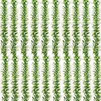 Dolicer 10 Packs Eucalyptus Garland, 60FT Faux Eucalyptus Greenery Garland, Artificial Eucalyptus Leaves Vine, Fake Hanging Eucalyptus Garlands Wedding Backdrop Arch Wall Table Party Decor (Green)