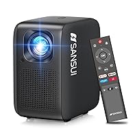SANSUI Portable Projector with WiFi and Bluetooth, 1080P Smart Projector Netflix-Licensed,10000 Lumens,Auto Keystone Correction,Hi-Fi Audio HDR 10 for Home Theatre Outdoor Movies
