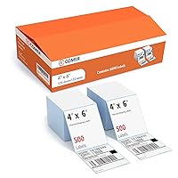 K Comer 4x6 Thermal Shipping Labels (2 Stacks, 1000 Printer Labels) Stickers Printable,Waterproof,Self Adhesive,Mailing Address Labels for Packages Compatible with K Comer MUNBYN, Rollo