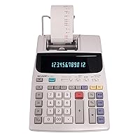 Sharp EL1801V 12-Digit Two-Color Printing Calculator, White
