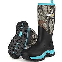 Rubber Boots for Women, Waterproof Tall Rain Boots for Women, 6mm Neoprene Insulated Womens Rubber Hunting Boots for Mud Working Gardening Farming (Size 5-11)
