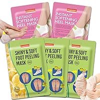 Shiny & Soft Foot Peeling Mask (3 Pack) Instant softening heel mask (2 Pair)