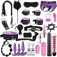 26 pc BDSM Bed Restraints for Sex, Leather Bondage Restraints Kits Kinky Sex Toys,Gang Ball Play, Vibrators Massagers, Sex Things for Couples Kinky for Bed, Bondage kit for Couples Sex