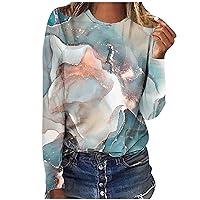 Oversized Sweatshirt For Women Color Block Long Sleeves Shirt Tops Floral Tie Dye Tee Blouse Pullover Fall Winter
