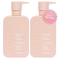 Repair Shampoo and Conditioner Set 12oz for Dry to Damaged Hair, Made with Keratin, Coconut Oil, Shea Butter and Vitamin E