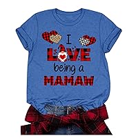 Button Down Shirts for Women with Print Plus Size Short Sleeve 3D Love Printed O-Neck Tops Tee T-Shirt Blouse