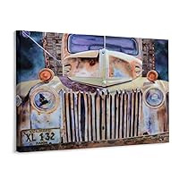 Posters Rusty Classic Car Wall Art Old Outdoor Car Painting Old Pickup Truck Poster Canvas Art Posters Painting Pictures Wall Art Prints Wall Decor for Bedroom Home Office Decor Party Gifts 20x26inc