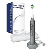 Waterpik Sensonic Sonic Electric Toothbrush, Rechargeable Toothbrush for Adults with 3 Modes, Travel Case, USB Charger, Modern Gray STW-03W027