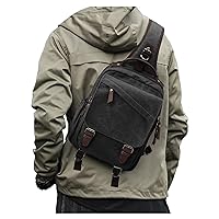 Messenger bag for Men,Small Sling Crossbody Backpack Shoulder Bag for Men Women,canvas Strap Backpack Sling Bag