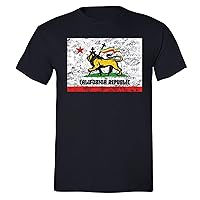 Men's Lion Judah Rasta Reggae California Pride Crewneck Short Sleeve T-Shirt