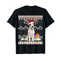 Ugly Christmas Jack Russell Terrier Reindeer Lights Holiday T-Shirt