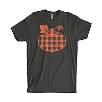 Threadrock Men's Plaid Pumpkin T-Shirt