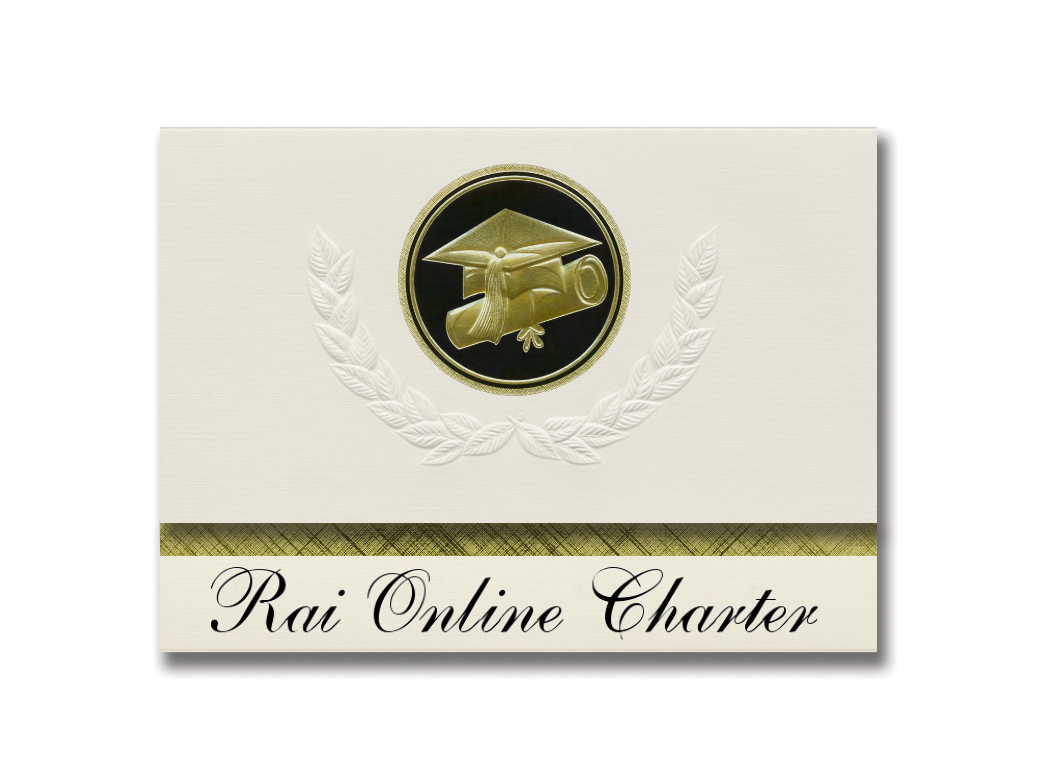 Signature Announcements Rai Online Charter (Fallbrook, CA) Graduation Announcements, Presidential style, Basic package of 25 Cap & Diploma Seal. Bl...