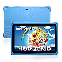 Kids Tablet 10 inch,Android 12 Tablet for Kids with 5G WiFi+ AX WiFi6,4GB RAM+64GB ROM, 1280*800 HD Display,6000 mAh,Children Tablets Parental Control,5+8MP Camera,Bluetooth5.0,Stylus Pen(Blue)