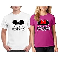 Family Couple Matching Outfits Minnie Mom & Mickey Dad Tee Shirt Set for Men and Women 1