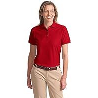 Ladies Silk Touch Sport Shirt, Color: Red, Size: Large