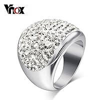 Luxury Full Crystal Ring Stainless Steel Wedding Ring Best Friend Teen