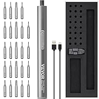 VEVOR Mini Electric Screwdriver, 27 in 1 Electric Precision Screwdriver Set – Small Cordless Power Screwdriver with 360°LED Light & 24 Magnetic Bits,Repair Tool for Phone Laptop Camera Watch Computer