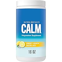 Natural Vitality Calm, Magnesium Supplement, Anti-Stress Drink Mix Powder, Gluten Free, Vegan, & Non-GMO, Sweet Lemon, 16 oz