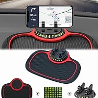 Multifunction Car Anti-Slip Mat Auto Phone Holder, Universal Car Dashboard Pad Mat, 360° Rotating Car Phone Holder, Silicone Cell Phone Holder with Extra Pad for Phones Sunglasses Keys Gadgets