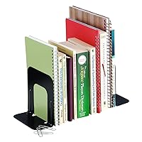 STEELMASTER Economy Steel Bookends, 5 Inch Backs, 1 Pair, 4.69 x 5 x 5.25 Inches, Black (241005004)